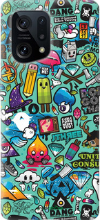 Силиконовый чехол Стикер бомбинг 1 для Oppo Find X5 - 693u-2602 изображение 