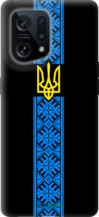 Силиконовый чехол Тризуб в вышиванке для Oppo Find X5 - 1158u-2602 изображение 