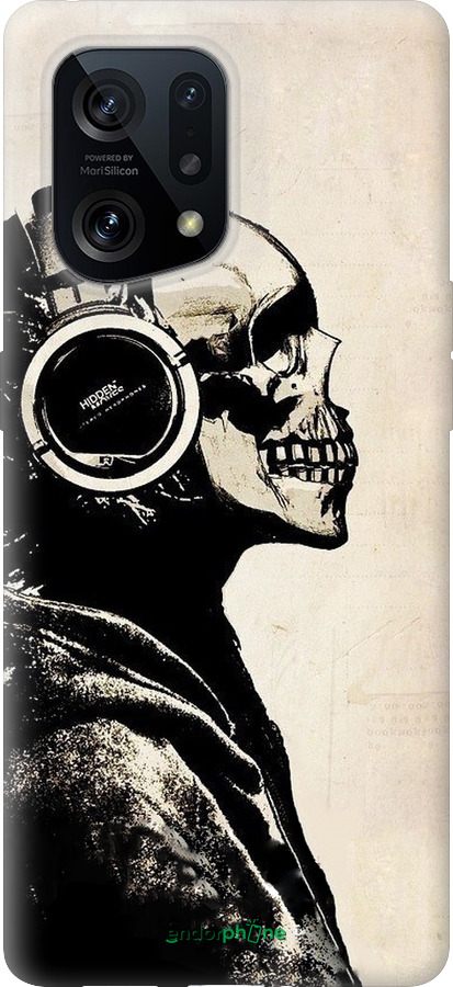 Силиконовый чехол Скелет-меломан v2 для Oppo Find X5 - 1200u-2602 изображение 