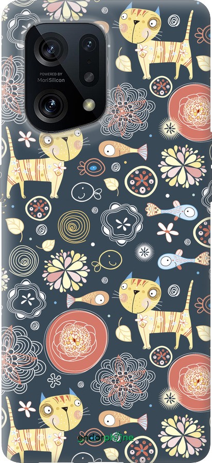 Силиконовый чехол Котята v4 для Oppo Find X5 - 1224u-2602 изображение 