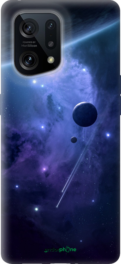 Силиконовый чехол Планеты в синем космосе для Oppo Find X5 - 171u-2602 изображение 