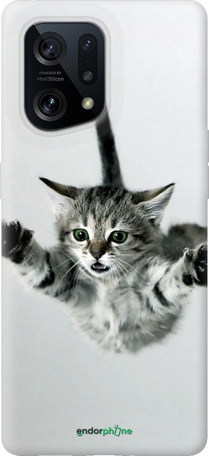 Силіконовий чехол Літаюче кошеня для Oppo Find X5 - 2322u-2602 изображение 