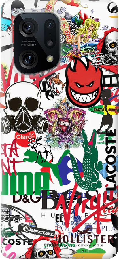 Силіконовий чехол Many different logos для Oppo Find X5 - 4022u-2602 изображение 