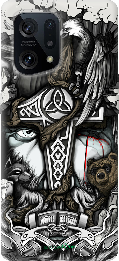 Силиконовый чехол Тату Викинг для Oppo Find X5 - 4098u-2602 изображение 