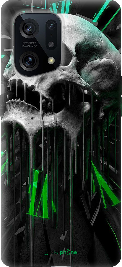 Силиконовый чехол Череп-часы для Oppo Find X5 - 4100u-2602 изображение 