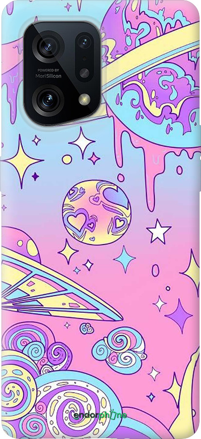 Силиконовый чехол Розовая галактика для Oppo Find X5 - 4146u-2602 изображение 