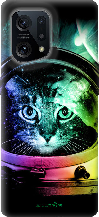 Силиконовый чехол Кот-астронавт для Oppo Find X5 - 4154u-2602 изображение 