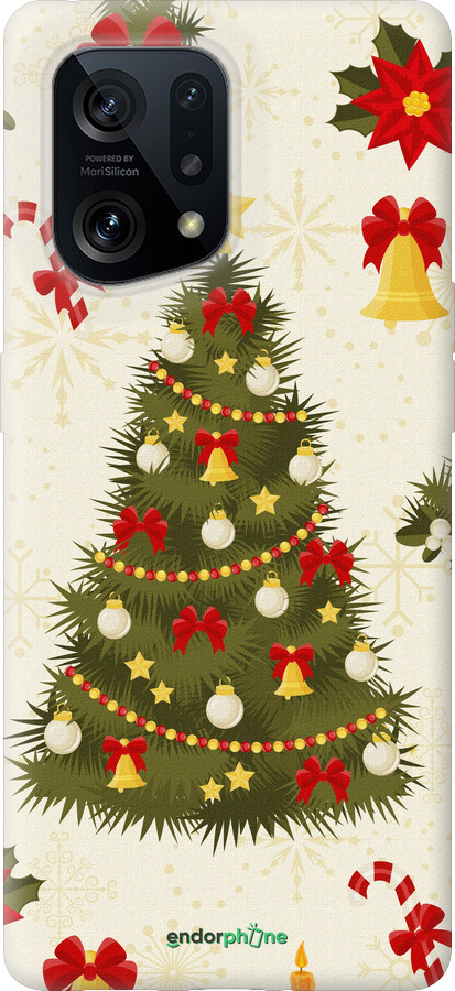 Силиконовый чехол Новогодняя елка для Oppo Find X5 - 4198u-2602 изображение 