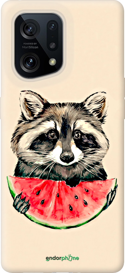 Силіконовий чехол Єнотик з кавуном для Oppo Find X5 - 4605u-2602 изображение 