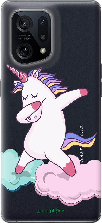 Силиконовый чехол Единорог для Oppo Find X5 - 4702u-2602 изображение 