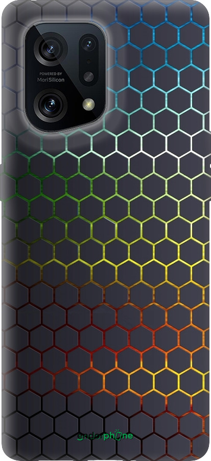 Силиконовый чехол Переливающиеся соты для Oppo Find X5 - 498u-2602 изображение 