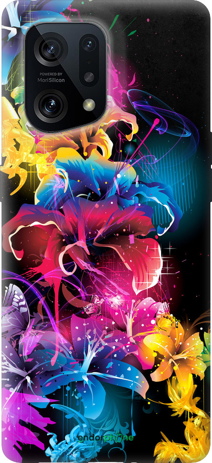 Силіконовий чехол Абстрактні квіти для Oppo Find X5 - 511u-2602 изображение 