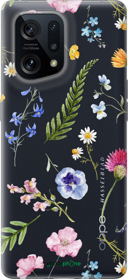 Силіконовий чехол Квітковий фон v2 для Oppo Find X5 - 5472u-2602 изображение 