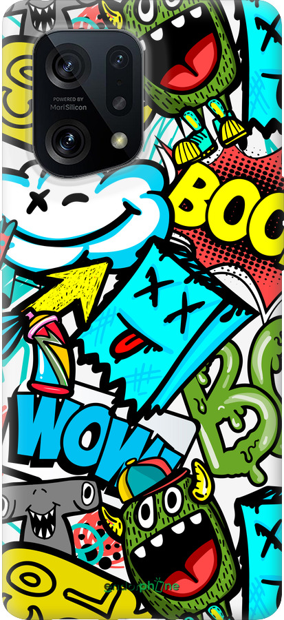 Силиконовый чехол Стикеры v4 для Oppo Find X5 - 5508u-2602 изображение 