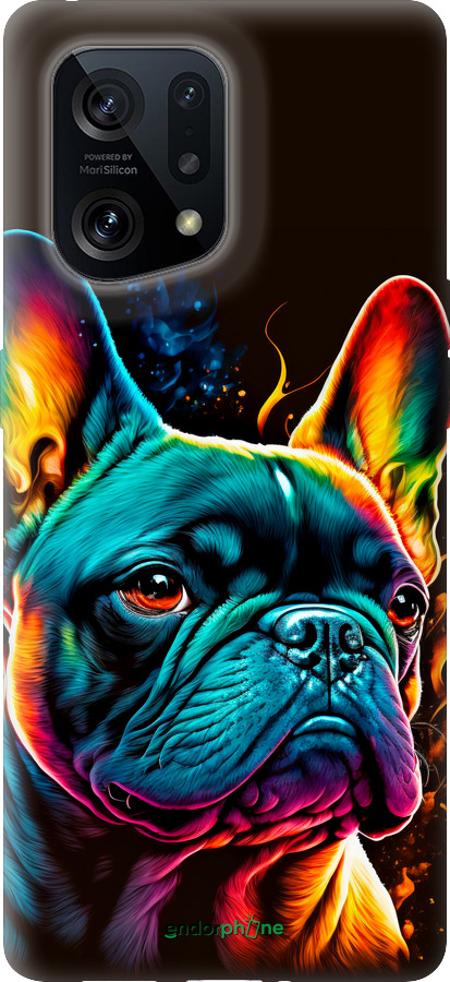 Силиконовый чехол Яркий бульдог для Oppo Find X5 - 5547u-2602 изображение 