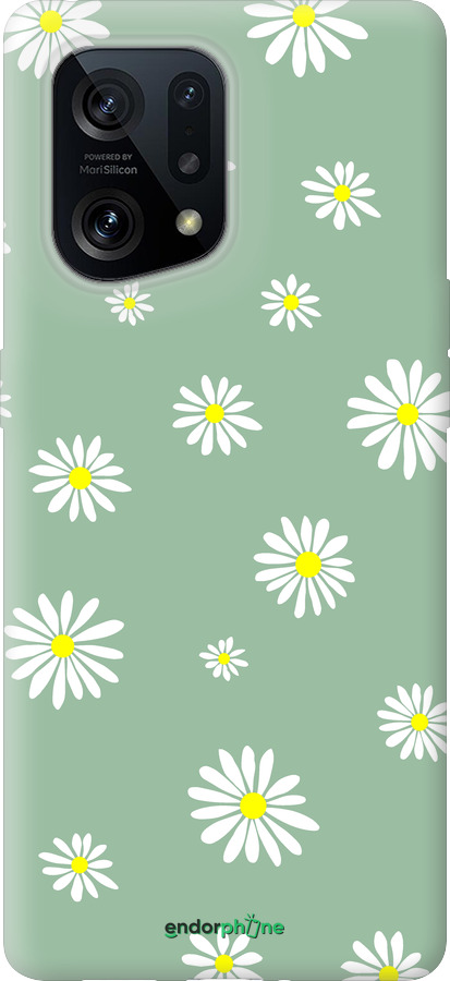 Силиконовый чехол Ромашки v4 для Oppo Find X5 - 5603u-2602 изображение 