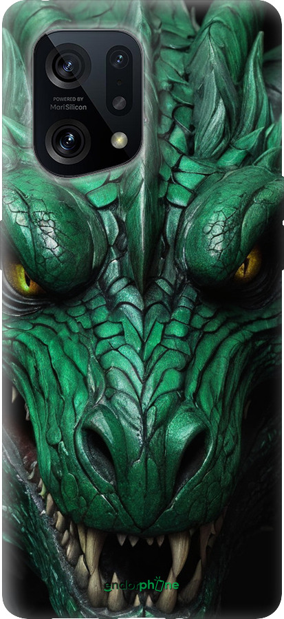 Силиконовый чехол Зелёный дракон v2 для Oppo Find X5 - 5817u-2602 изображение 