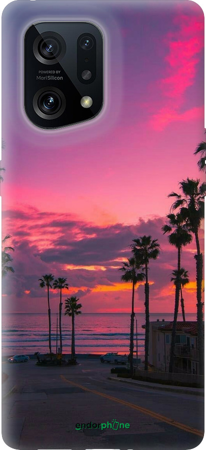 Силиконовый чехол Пальмы для Oppo Find X5 - 5873u-2602 изображение 