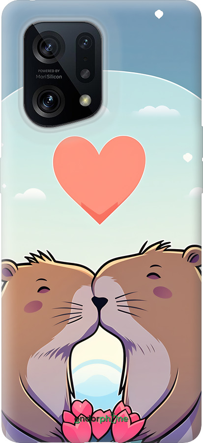 Силиконовый чехол Капибара любовь для Oppo Find X5 - 6027u-2602 изображение 