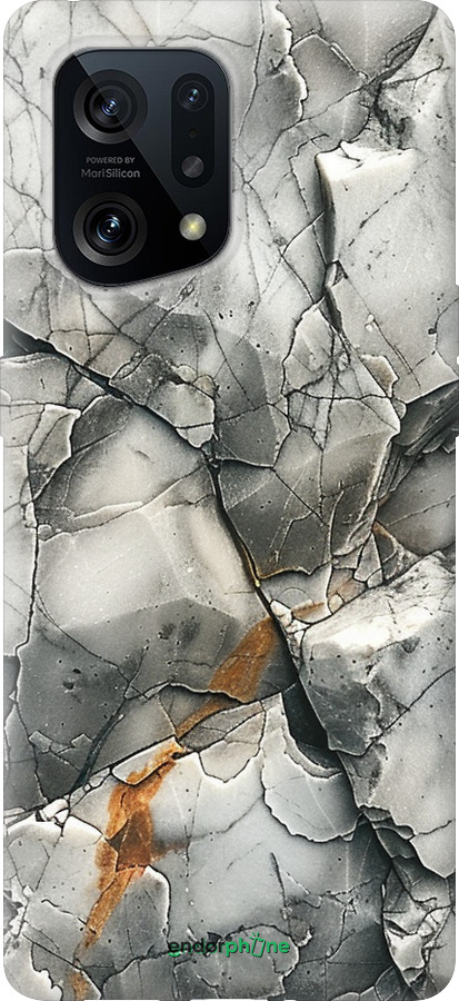 Силиконовый чехол Серый мрамор для Oppo Find X5 - 6041u-2602 изображение 
