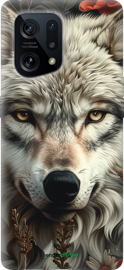 Силиконовый чехол Волчий взгляд для Oppo Find X5 - 6066u-2602 изображение 