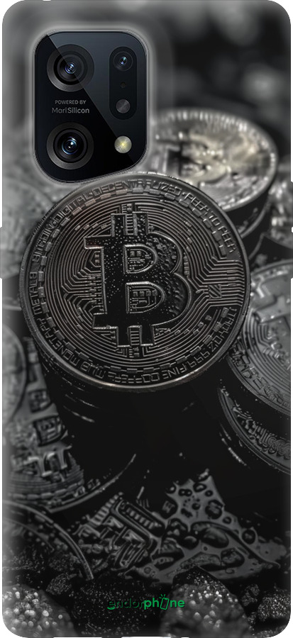 Силіконовий чехол Black Bitcoin для Oppo Find X5 - 6090u-2602 изображение 