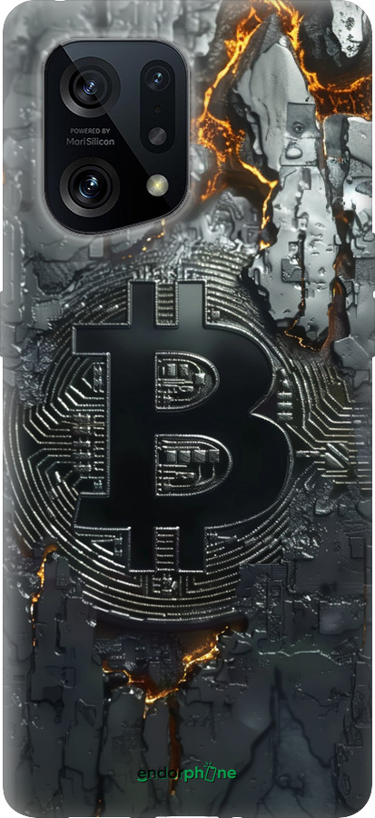 Силіконовий чехол Розпечений біткойн для Oppo Find X5 - 6091u-2602 изображение 
