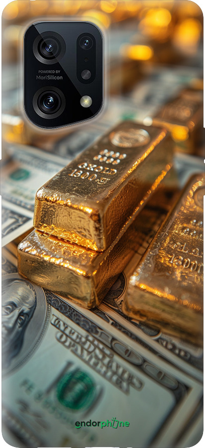 Силиконовый чехол Слитки и доллары для Oppo Find X5 - 6105u-2602 изображение 