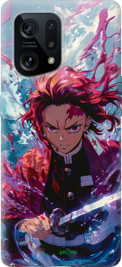 Силиконовый чехол Танджиро Камадо: Клинок рассекающий демонов для Oppo Find X5 - 6111u-2602 изображение 