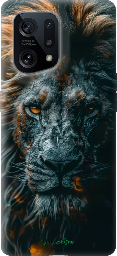 Силиконовый чехол Лев в сумерках для Oppo Find X5 - 6154u-2602 изображение 