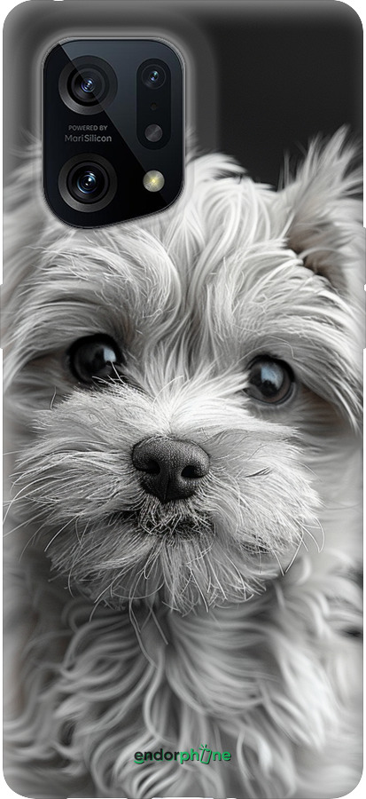 Силиконовый чехол Мальтипу на чорном фоне для Oppo Find X5 - 6156u-2602 изображение 