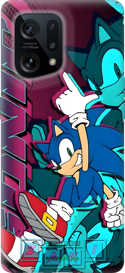 Силиконовый чехол Соник для Oppo Find X5 - 6284u-2602 изображение 