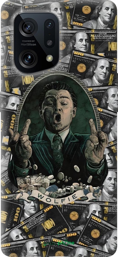 Силиконовый чехол Волк с валл стрит для Oppo Find X5 - 6287u-2602 изображение 