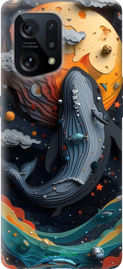 Силиконовый чехол Кит в космосе для Oppo Find X5 - 6328u-2602 изображение 
