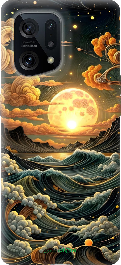 Силиконовый чехол Арт волны для Oppo Find X5 - 6332u-2602 изображение 