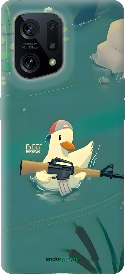 Силиконовый чехол Уточка с автоматом для Oppo Find X5 - 6356u-2602 изображение 