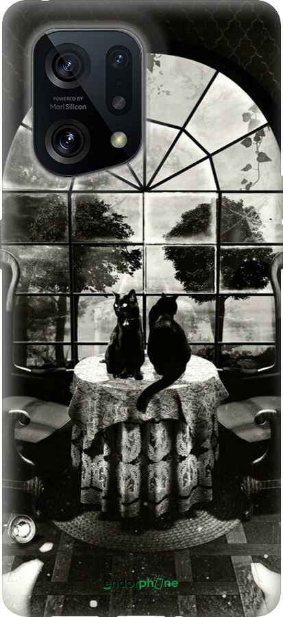 Силиконовый чехол Череп и коты для Oppo Find X5 - 6432u-2602 изображение 