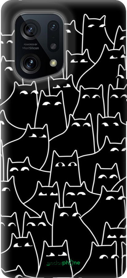 Силиконовый чехол С изображением кошек для Oppo Find X5 - 6470u-2602 изображение 