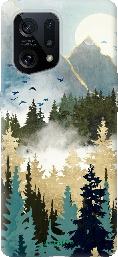 Силиконовый чехол С изображением лесного пейзажа для Oppo Find X5 - 6548u-2602 изображение 
