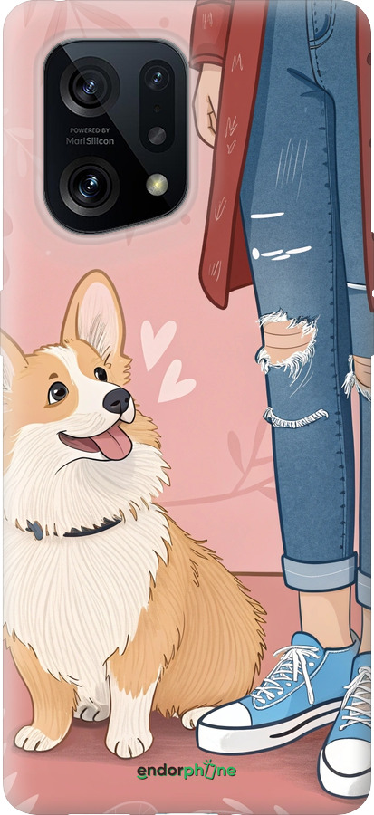 Силиконовый чехол Корги 3 для Oppo Find X5 - 6707u-2602 изображение 