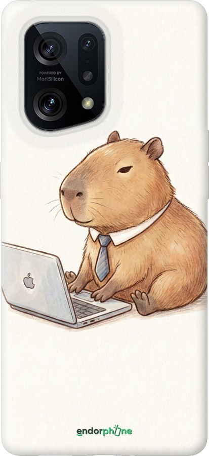 Силіконовий чехол Funny Capybara CEO Working для Oppo Find X5 - 6777u-2602 изображение 