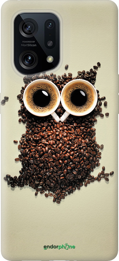 Силіконовий чехол Сова з кави для Oppo Find X5 - 777u-2602 изображение 