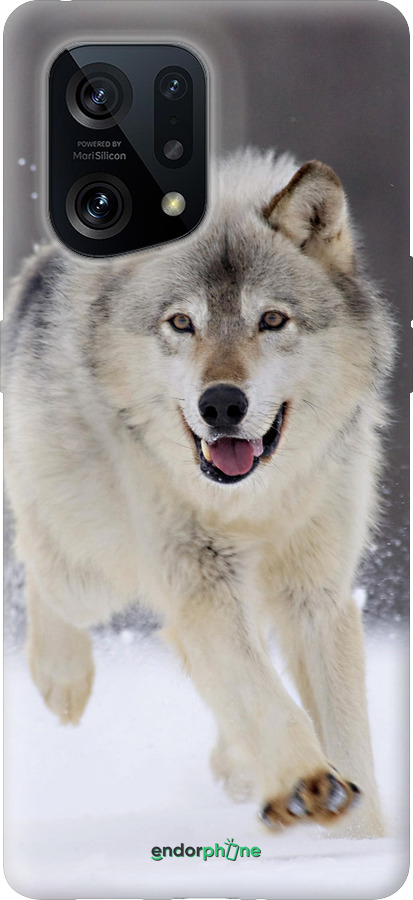 Силиконовый чехол Бегущий волк для Oppo Find X5 - 826u-2602 изображение 