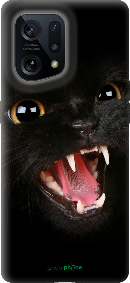 Силиконовый чехол Чёрная кошка для Oppo Find X5 - 932u-2602 изображение 