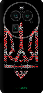 Силіконовий чехол Герб - вишиванка на чорному фоні для Oppo Find X6 Pro - 1196u-3041 изображение 
