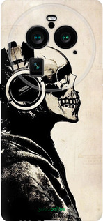 Силиконовый чехол Скелет-меломан v2 для Oppo Find X6 Pro - 1200u-3041 изображение 