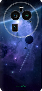 Силиконовый чехол Планеты в синем космосе для Oppo Find X6 Pro - 171u-3041 изображение 