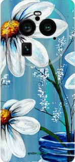 Силиконовый чехол Красивые арт-ромашки для Oppo Find X6 Pro - 4031u-3041 изображение 