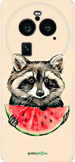 Силиконовый чехол Енотик с арбузом для Oppo Find X6 Pro - 4605u-3041 изображение 