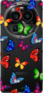 Силиконовый чехол Красочные мотыльки для Oppo Find X6 Pro - 4761u-3041 изображение 